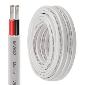 Xrds -rf 757876275086 8 Awg Wire 30ft 2-conductor Red And Black Duplex Boat Cable High-strand T Inch