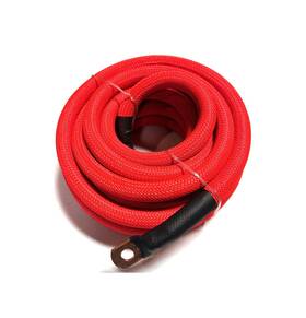 Xscorpion 930148956935 15ft 1/0 Gauge Red Snakeskin Braided Sleeving Ofc Wire Strands Copper Marine