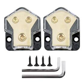 Youyien 768497388239 Power Distribution Block 0/2/4 Gauge In 4/8 Awg Out 2 Way Copper Po