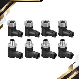 Ip67 Zaplyte 614462045549 4set 4-pin M12 Male And Female Aviation Wire Connector Bending Type Circular