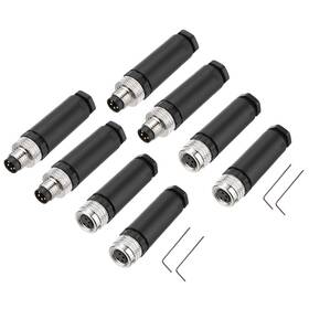 Zaplyte 641832429647 4set 4p M8 Female Male Aviation Connector Wire Plug Waterproof Ip67 For Cable