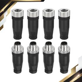 Zaplyte 676766593676 4set 5 Pin M12 Male And Female Aviation Wire Waterproof Ip67 Circular Connector