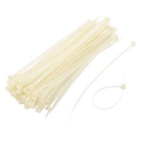 Zaplyte 709874751703 100pcs 198x5mm Plastic Self Locking Reusable Cable Zip Ties Fastener Beige