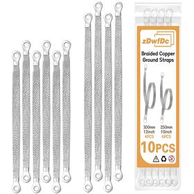Dd039 Zdwfdc 10pcs Engine Ground Strap Automotive 6pcs 10 Inch X 1/2 And 4pcs 12 Coppe
