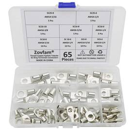 Zovfam 793169874703 Heavy Duty Wire Lugs Battery Cable Ends 4 6 8 10 Gauge Tinned Co