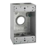 5331-0 Hubbell 1-GANG Weatherproof Box, Five 3/4 In. Threaded Outlets, Gray. Fixed Price $10.99.