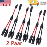 2 Pair Solar Connectors Y Branch Parallel Pv Adapter Cable Wire Plug. Fixed Price $13.29.