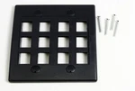 Pcs Keystone Wall Plate Double Gang 12PORT Black Flush Mount. Fixed Price $21.46.