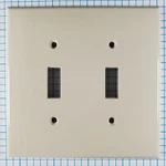 Leviton Ivory Duplex Toggle Switch 2-GANG Mid-way Wallplate (box Of 25). Fixed Price $28.00.