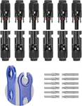 Bougerv 12 Pcs Solar Connectors With Spanners Panel Cable 6 Pai. Fixed Price $17.73.