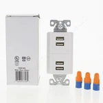Cooper White Usb Charging Station 4-PORT Receptacle Outlet 2.5A 5VDC 7750W. Fixed Price $16.38.