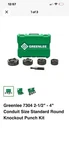 Greenlee 7304 2-1/2" 4" Conduit Size Standard Round Knockout Punch Kit New. Fixed Price $695.00.