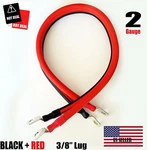 2 Awg Gauge 3/8" Lug Battery Inverter Cables Solar, Rv, Car, Golf ..... Fixed Price $28.99.
