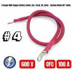 4 Gauge Awg Copper Battery Cable, Car, Truck, Rv, Solar - Custom Made 60". Fixed Price $12.82.
