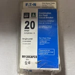 Eaton BR120CAFCS Type 1POLE 20AMP 120VAC 10KAIC Arc Fault, New Open Box. Fixed Price $38.25.