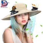 Solar Fan Hat Rechargeable Cooling Cap Wide Brim Camping Fishing Bucket Upf 50+. Fixed Price $26.99.