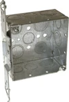 Raco 8235 Gray Square Steel 2-GANG 14-KNOCKOUT Outlet Box 4-1/8 H W In.. Fixed Price $12.99.