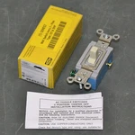 Hubbell Momentary Wall Switch HBL1556I, Toggle, Spdt, 120/277V Ac, A, Ivory. Fixed Price $29.95.