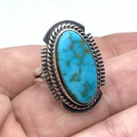 Navajo Larson L. Lee Handmade Sterling Kingman Turquoise Band Ring Size 7. Fixed Price $78.99.