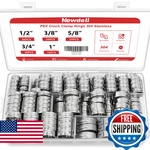 Newdeli 150PCS Pex Crimp Rings 3/8" 1/2" 3/4" 5/8" 1" Clamps Single Ear Hose. Fixed Price $54.01.