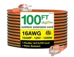 Go Green Power Inc. 16/3 100FT Outdoor Extension Cord - Heavy Duty, Lighted E.... Fixed Price $78.69.