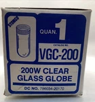 Stonco VGC200 200WATT Clear Glass Globe. Fixed Price $20.00.