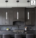 Pendant Dimmable Led Black Finish Mini Crystal Lighting 3PACK New. Fixed Price $58.00.