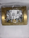 SB3084W Hubbell Brass 2 Gang Rectangular Flange New In Package With All Parts. Fixed Price $135.00.