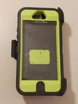 Otterbox Defender Case For Iphone 5S 1ST Gen Black Neon Yellow Rugged Euc. Fixed Price $18.75.