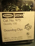 (100) Raco Ground Clip, Side Mount, 14-10 Awg Wire. Fixed Price $35.00.