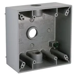 Raco 5333-0 Grey 3-7/8"W 2 Gang Switch Box With Threaded Outlets. Fixed Price $18.93.