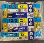 Southwire 25 Ft. 12/3 Solid Romex Simpull Cu Nm-b W/g. Fixed Price $30.00.