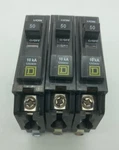 New Lot Of 3 Square D QO150 Pole Amp 120VAC Type Plug In Circuit Breaker. Fixed Price $34.89.