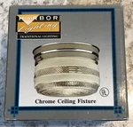 Boston Harbor Chrome Ceiling Fixture, 60 W, Flush Light, #74210 New Open Box. Fixed Price $19.99.