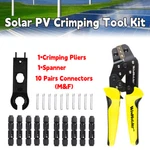 Solar Panel Pv Wire Cable Connectors Ratchet Crimper Pliers Crimping Tools Set. Fixed Price $23.99.