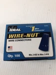 Ideal Wire Nut Connectors 30-072 Box Of 100. Fixed Price $25.00.