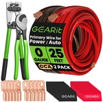 Gearit 25FT Gauge Cca Ground Wire Kit With Crimper, Cutter, Lugs, Heat Shrink. Fixed Price $131.98.