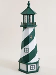 Deluxe Wood Lighthouse -green And White W/light- Multiple Sizes-poly & Base. Fixed Price $494.00.