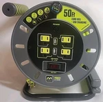 Masterplug 50FT 4 Socket Extension Cord Reel With Wall Mount 13A Retractable New. Fixed Price $49.95.