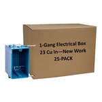 25-PK New Work 1-GANG Electrical Outlet Box Etl Certified 23 Cu In Plastic Blue. Fixed Price $40.55.