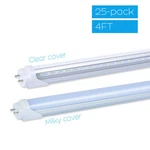10-25PACK T8 Led Tube Light 4FT 22W Dual-ended Power Bypass Ballast Clear Milky. Fixed Price $133.00.