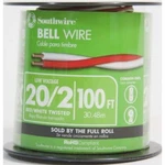 Southwire 100FT 20/2 Twisted Cu Bell Thermoplastic Insulated Low Voltage. Fixed Price $19.26.