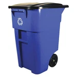 Rubbermaid Commercial FG9W2773BLUE 50 Gal Rectangular Recycling Bin, Flat Top,. Fixed Price $141.99.