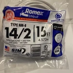 Southwire Simpull Romex 15 Ft 14/2 Indoor Wire/copper Nm-b Cable New. Fixed Price $17.00.