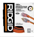 Ridgid 100FT 10/3 Heavy Duty Indoor/outdoor Sjtw Extension Cord With Lighted End. Fixed Price $119.95.