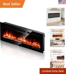 50 Modern Electric Fireplace Heater - Adjustable Brightness & Timer Options. Fixed Price $491.99.