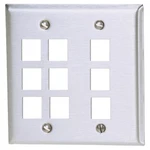 Hubbell 9-PORT Stainless Steel Faceplate SSF209:DOUBLE Gang Wallplate Cover New. Fixed Price $5.95.