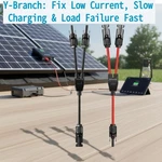 Solar Connectors Y Branch Parallel Panel Adapter Cable Wire Plug Tool Kit For Pv. Fixed Price $9.57.