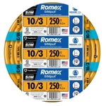 Southwire 250 Ft. 10/2 Solid Romex Simpull Nm-b Copper W/g #10 Awg Wiring Orange. Fixed Price $380.00.