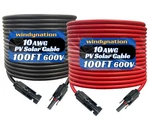 Awg Solar Cable 100 Feet Black + Red Windynation Gauge Pair Photovoltaic. Fixed Price $209.99.